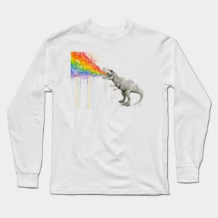 T-Rex Puking Painbows Long Sleeve T-Shirt